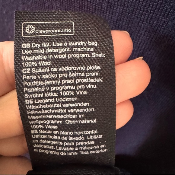 & Other Stories Pointelle Knit 100% Wool Midi Dress in "Dark Blue" Size XS - Picture 12 of 12